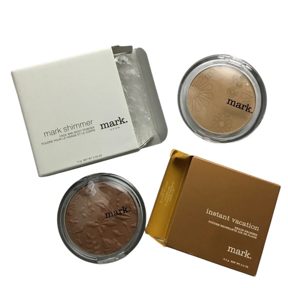 mark. Shimmer Face & Body Pressed Powder & Instant Vacation Beach Bronzer Avon